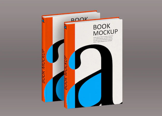 Free Realistic Cover Mockup Of Two Books Over Plain Background Psd