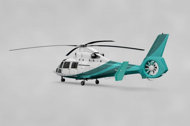 Free Realistic Helicopter Mockup Psd