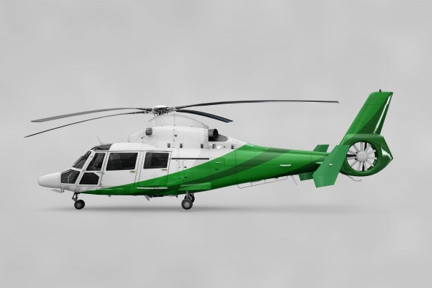 Free Realistic Helicopter Mockup Psd