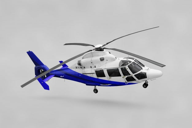 Free Realistic Helicopter Mockup Psd