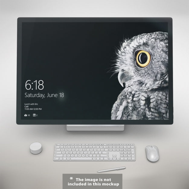Free Realistic Monitor Presentation Psd