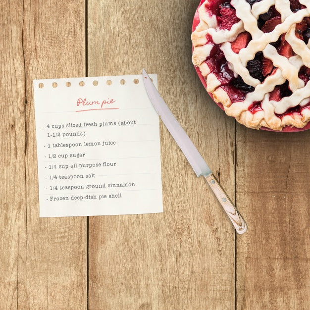 Free Realistic Pie Recipe Mock Up Psd