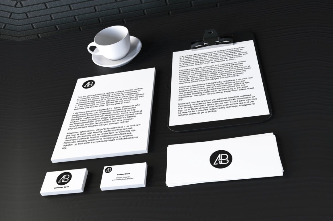 Free Realistic Stationary Branding & Identity Mockup