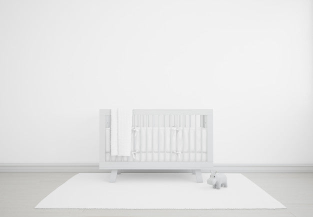 Free Realistic White Baby Bedroom With A Cradle Psd