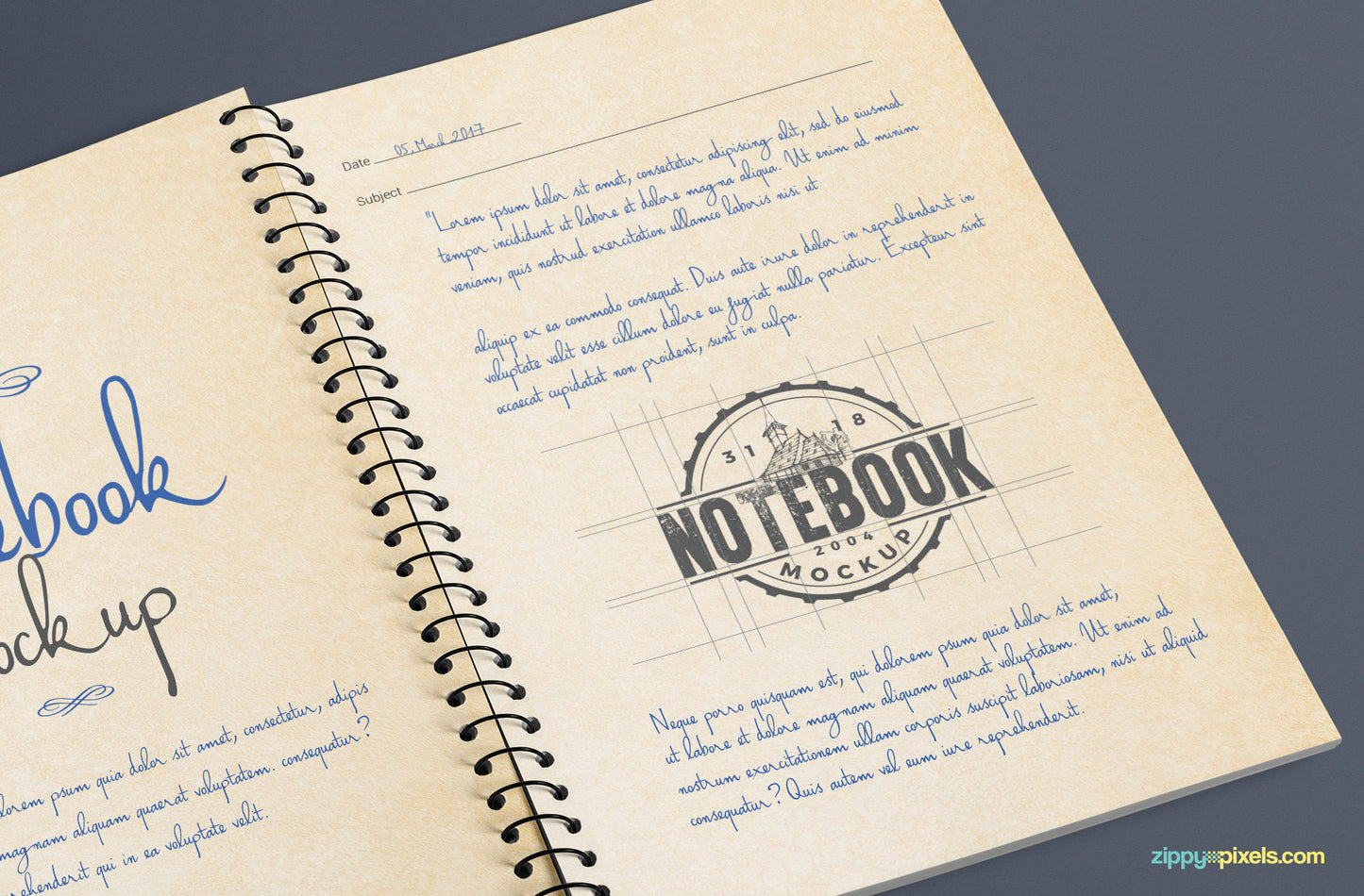 Free Open Journal Mockup PSD