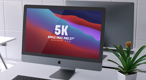 Free Retina 5K Apple Imac Pro 27 Inches Mockup Psd