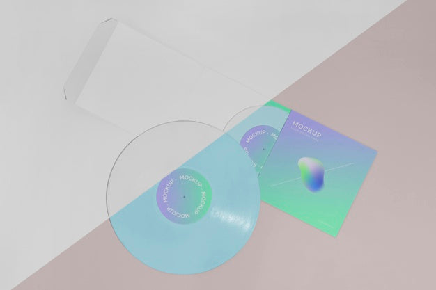 Free Retro Mock-Up Vinyl Disk Abstract Packaging Psd