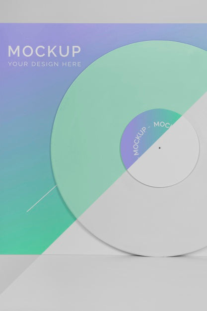 Free Retro Vinyl Disk With Abstract Packaging Mock-Up Psd