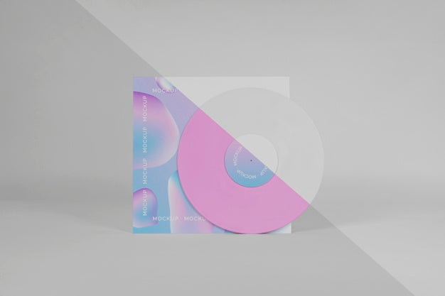 Free Retro Vinyl Disk With Abstract Packaging Mock-Up Psd