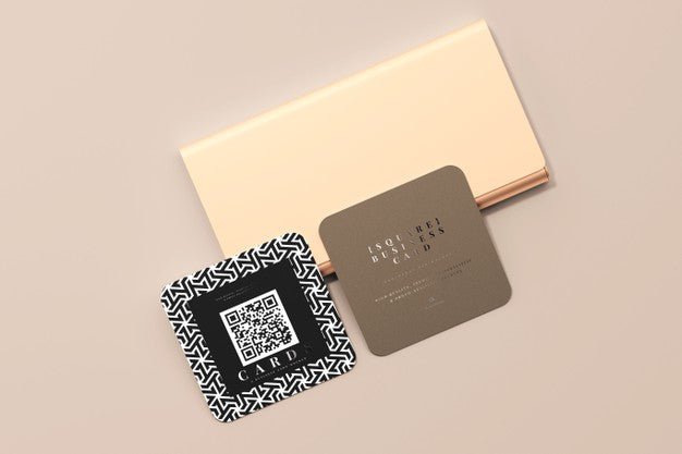 Free Rounded Corner Square Business Cards Mockup Psd