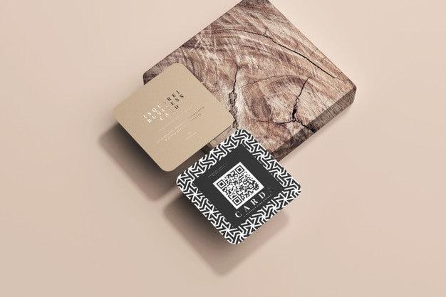 Free Rounded Corner Square Business Cards Mockup Psd