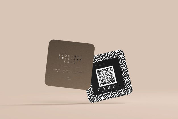 Free Rounded Corner Square Business Cards Mockup Psd