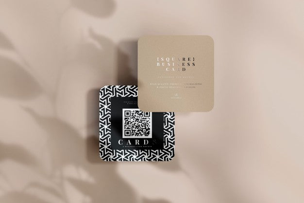 Free Rounded Corner Square Business Cards Mockup Psd