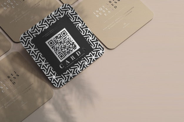Free Rounded Corner Square Business Cards Mockup Psd
