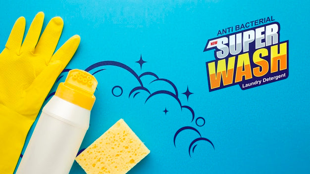 Free Rubber Glove And Sponge Mock-Up Psd