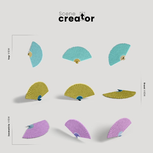 Free Scene Creator Carnival Colorful Fans Psd
