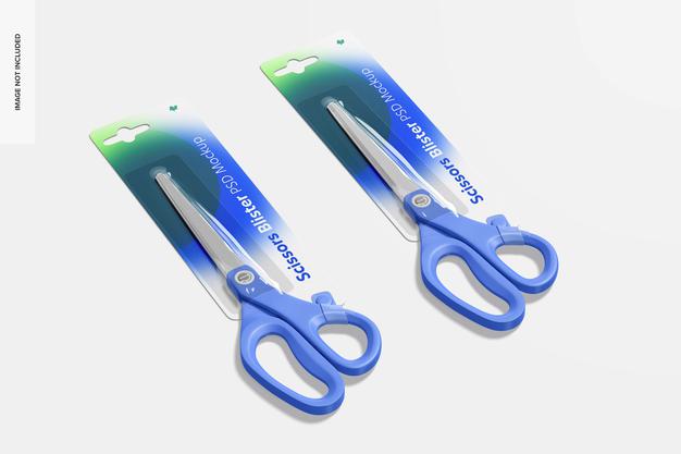 Free Scissors Blisters Mockup Psd
