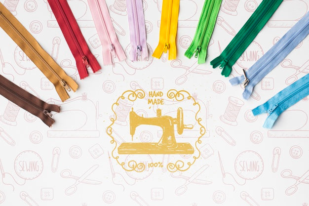 Free Set Of Colorful Zippers Mock-Up Psd