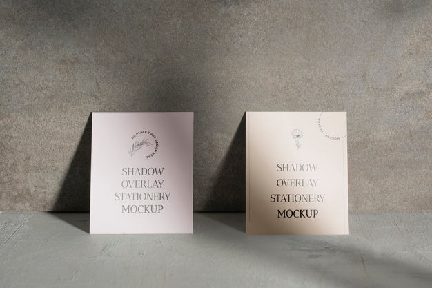 Free Shadow Overlay Stationery Mockup Psd
