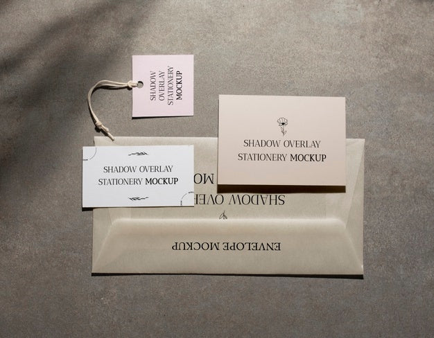 Free Shadow Overlay Stationery Mockup Psd