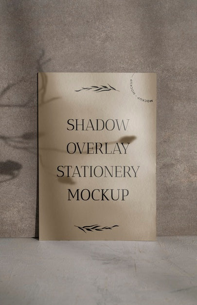 Free Shadow Overlay Stationery Mockup Psd