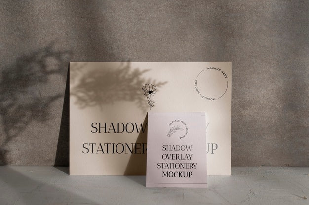 Free Shadow Overlay Stationery Mockup Psd