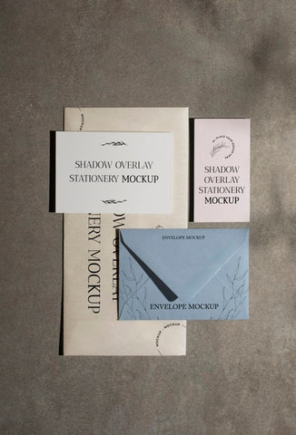 Free Shadow Overlay Stationery Mockup Psd