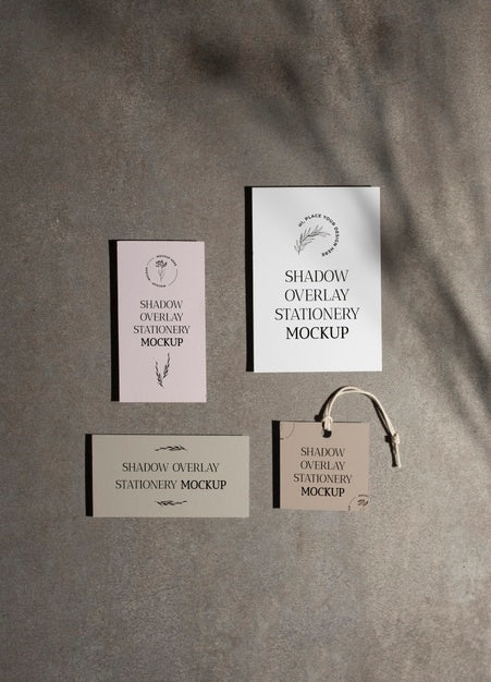 Free Shadow Overlay Stationery Mockup Psd