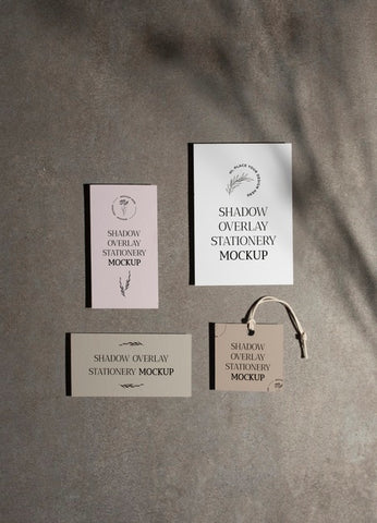 Free Shadow Overlay Stationery Mockup Psd
