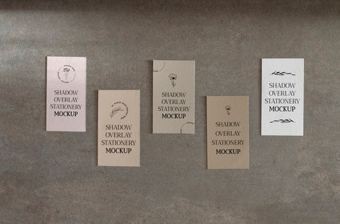 Free Shadow Overlay Stationery Mockup Psd