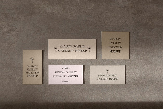Free Shadow Overlay Stationery Mockup Psd