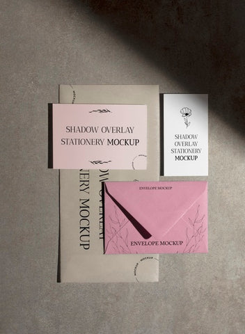 Free Shadow Overlay Stationery Mockup Psd