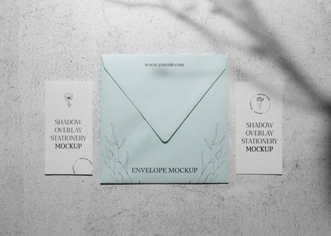Free Shadow Overlay Stationery Mockup Psd