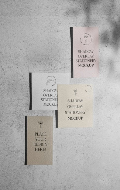 Free Shadow Overlay Stationery Mockup Psd