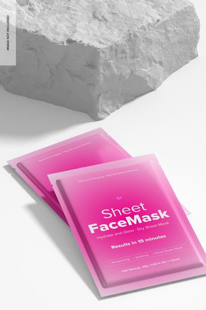 Free Sheet Face Mask Scene Mockup Psd