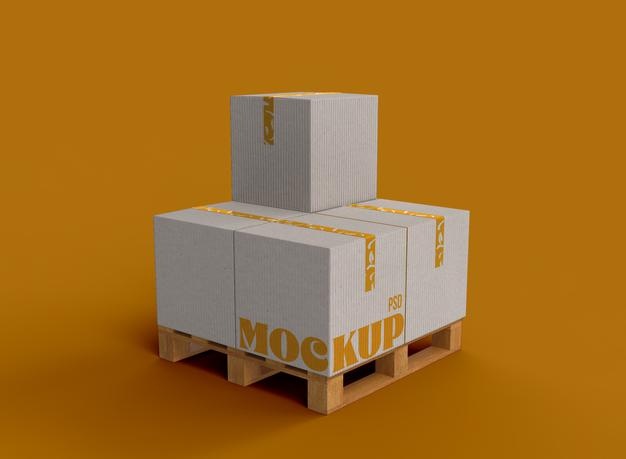 Free Shipping Box Mockup Psd