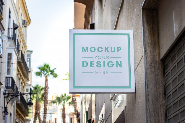 Free Shop Signboard Mockup Psd