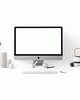 Free Silver Imac Mockup Psd Template