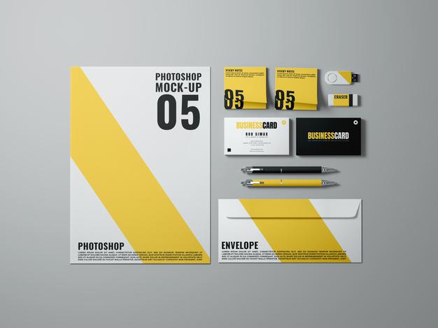 Free Simple Branding Mockup Template Psd