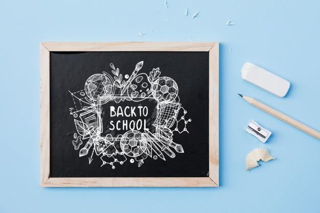 Free Slate Mockup With Back To School Concept Psd