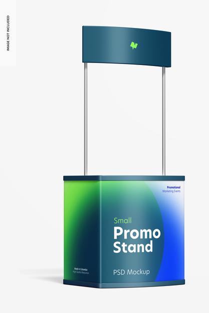 Free Small Promo Stand Mockup, Right View Psd