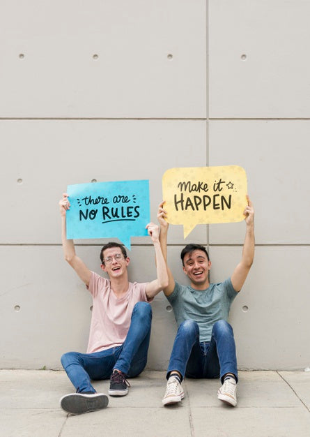 Free Smiley Male Friends Posing Psd