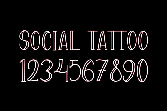Social Tattoo Number Font