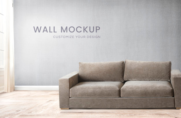 Free Sofa In A Gray Room Psd