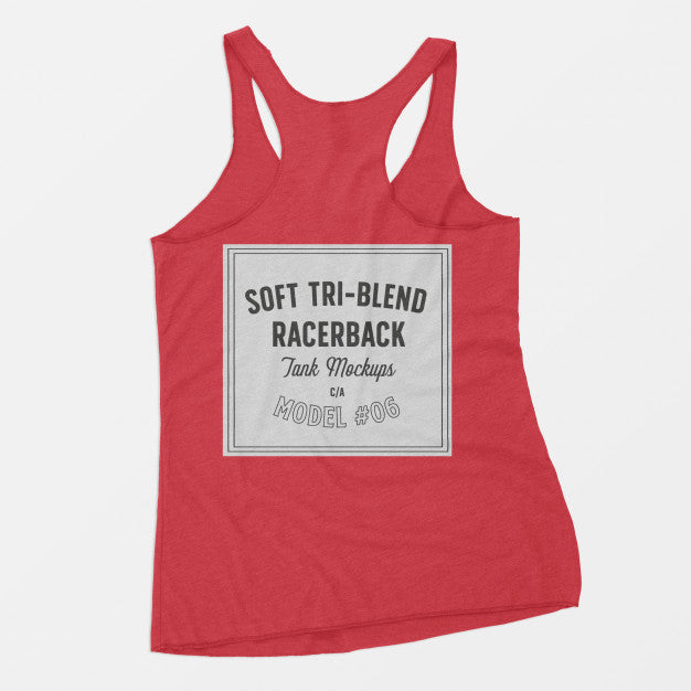 Free Soft Tri-Blend Racerback Tank Mockup Psd