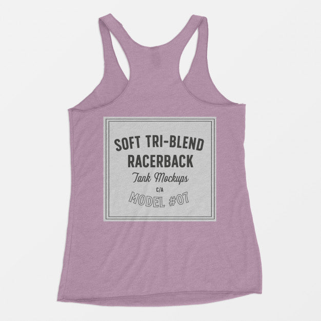 Free Soft Tri-Blend Racerback Tank Mockup Psd