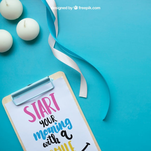 Free Spa Mockup With Clipboard And Candles Psd