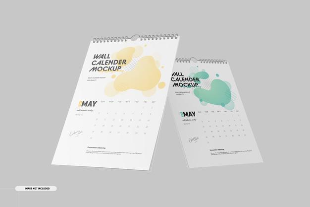 Free Spiral Wall Calendar Mockup Psd