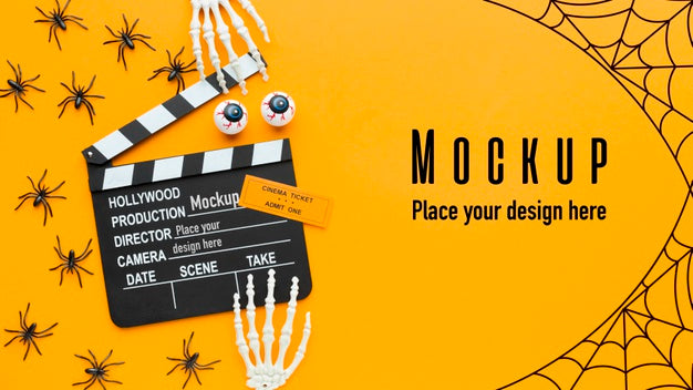 Free Spooky Halloween Concept Mock-Up Psd