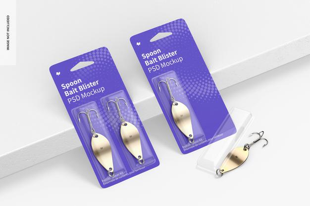 Free Spoon Bait Blisters Mockup Psd